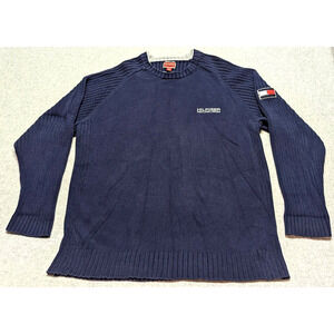 Tommy Hilfiger Sweater Blue Long Sleeve Crew Neck Pullover Men's Size XL EUC